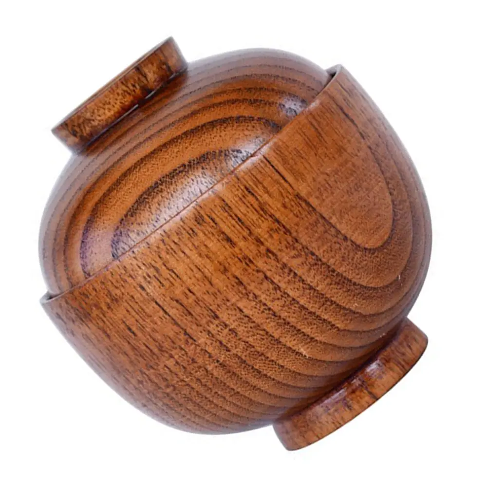 Sour Jujube Wood Cover Bowls Lidded Soup Serving Bowls Food Service Bowl Japanese Rice Bowl Multi Function Wooden Container