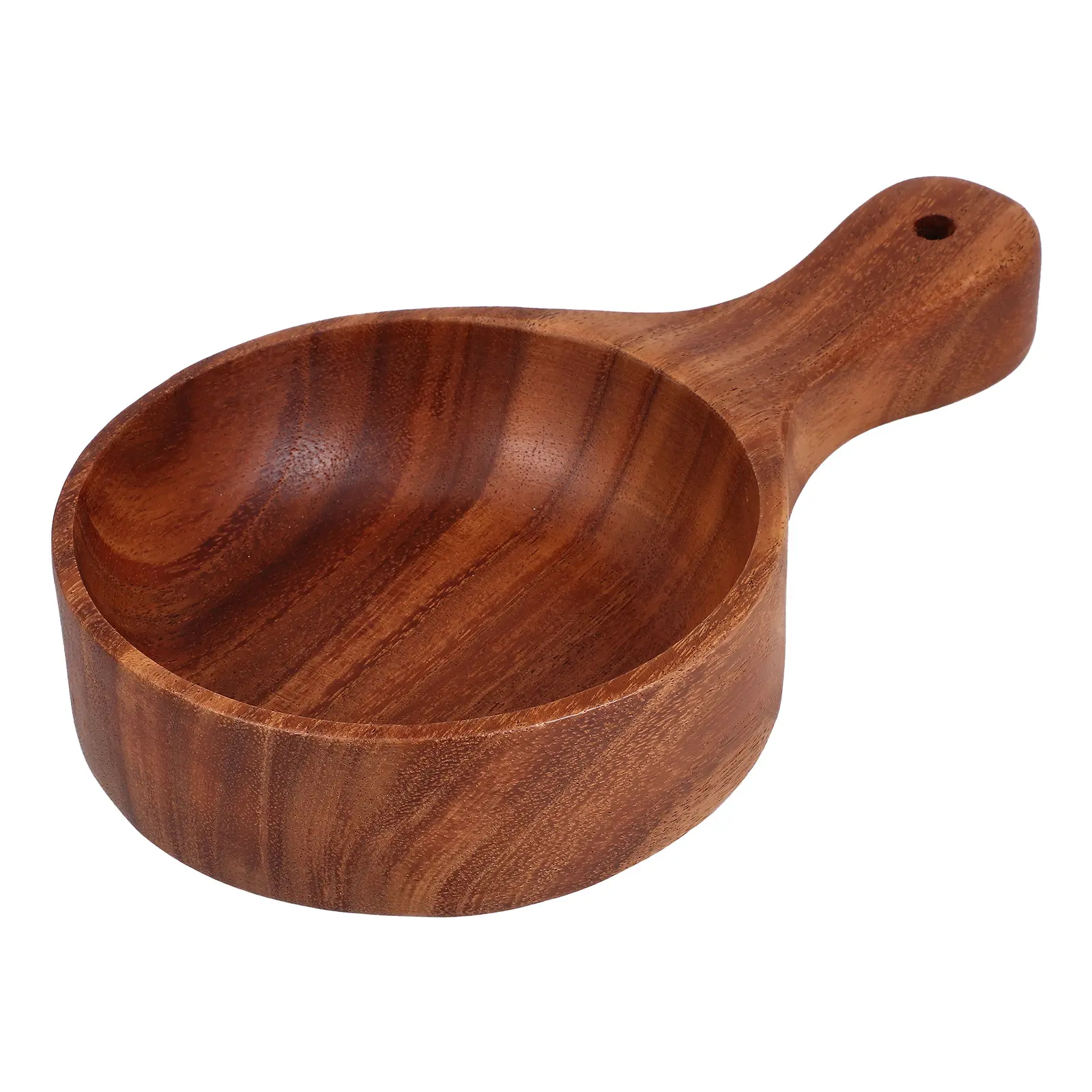 Wooden Noodle Bowl Soup Salad Fruit Dessert Container with Handle for Kitchen Serving Porridge Cereal Long Life Durability Easy