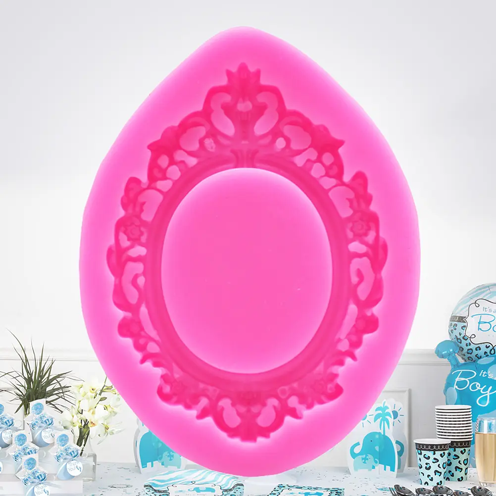 Photo Frame Pattern Mold Silicone Cake Fondant Molds Pink Decoration DIY Craft Chocolate C Silicone Fondant Molds y Ice