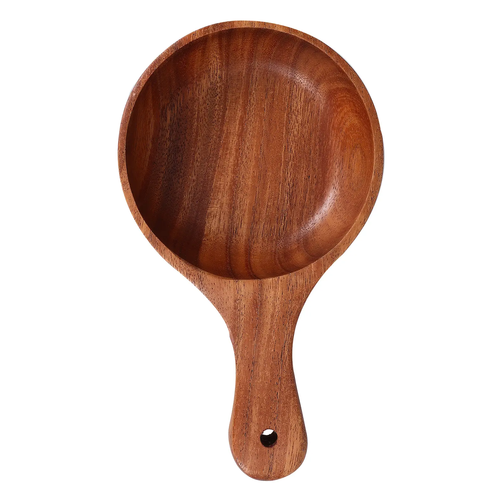 Wooden Noodle Bowl Soup Salad Fruit Dessert Container with Handle for Kitchen Serving Porridge Cereal Long Life Durability Easy