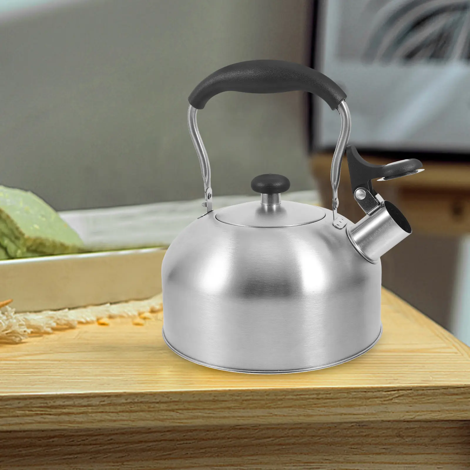 Stainless Steel Kettle 3L Capacity Whistling Design for Gas Induction Stove Tea Coffee Water Boiling Retro Style