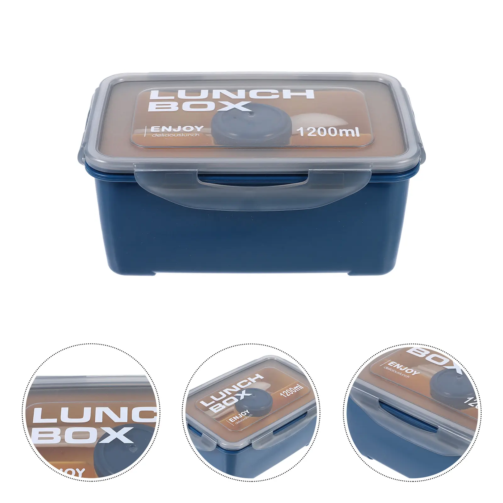 1200ML Brown Portable Lunch Containers Microwavable Salad Container PP Material Fruit Boxes Heatable Food Containers