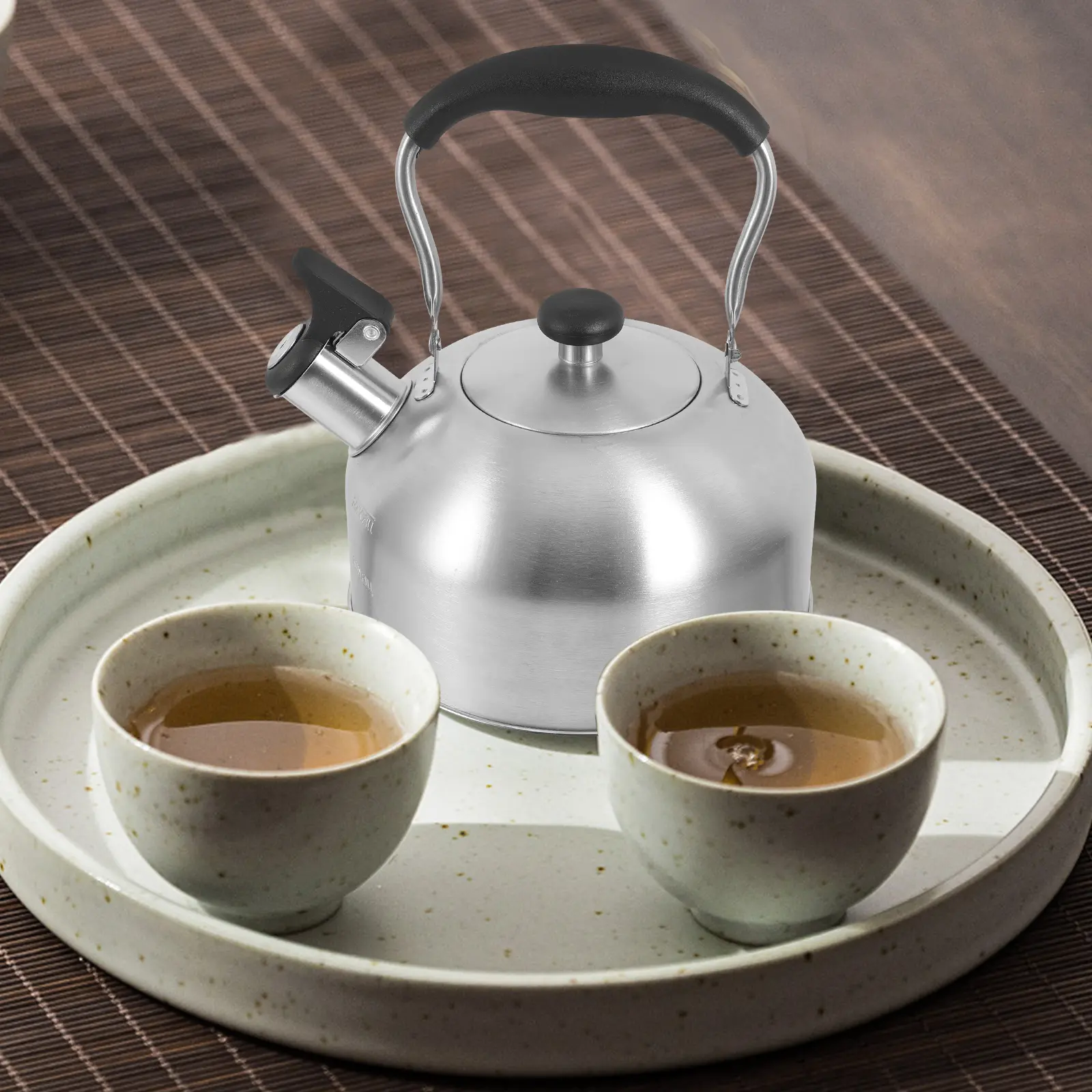 Stainless Steel Kettle 3L Capacity Whistling Design for Gas Induction Stove Tea Coffee Water Boiling Retro Style