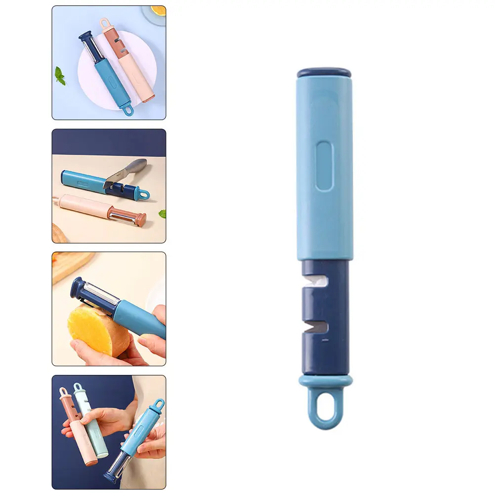 1pc Multifunctional Peeler Sharpener Stainless Steel Sharpening Tool Ergonomic Adjustable Angle Kitchen Knife for Friends