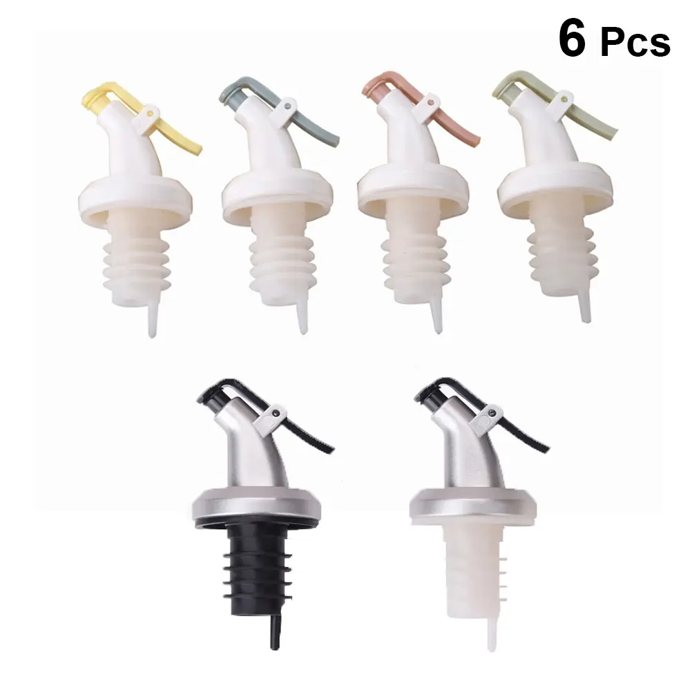 6pcs Oil Bottle Spout Leakproof Silicone Pourer Liquor Dispenser for Juice Syrup Spirits Vinegar Dustproof Anti Drip