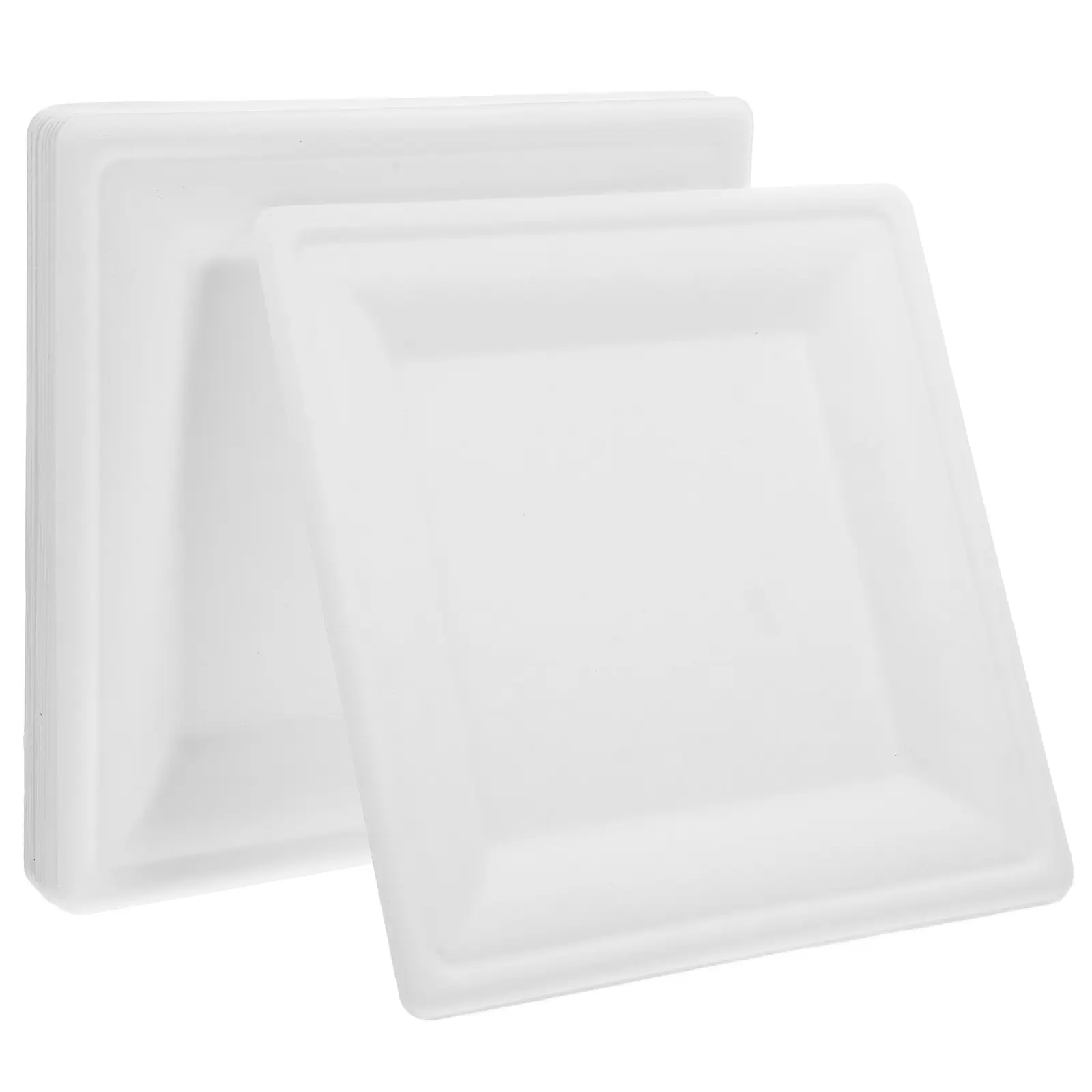 25 Pcs Disposable Dinner Plates Paper Food Trays White Square Plates for Outdoor Parties Camping BBQ Picnics Lightweight Easy