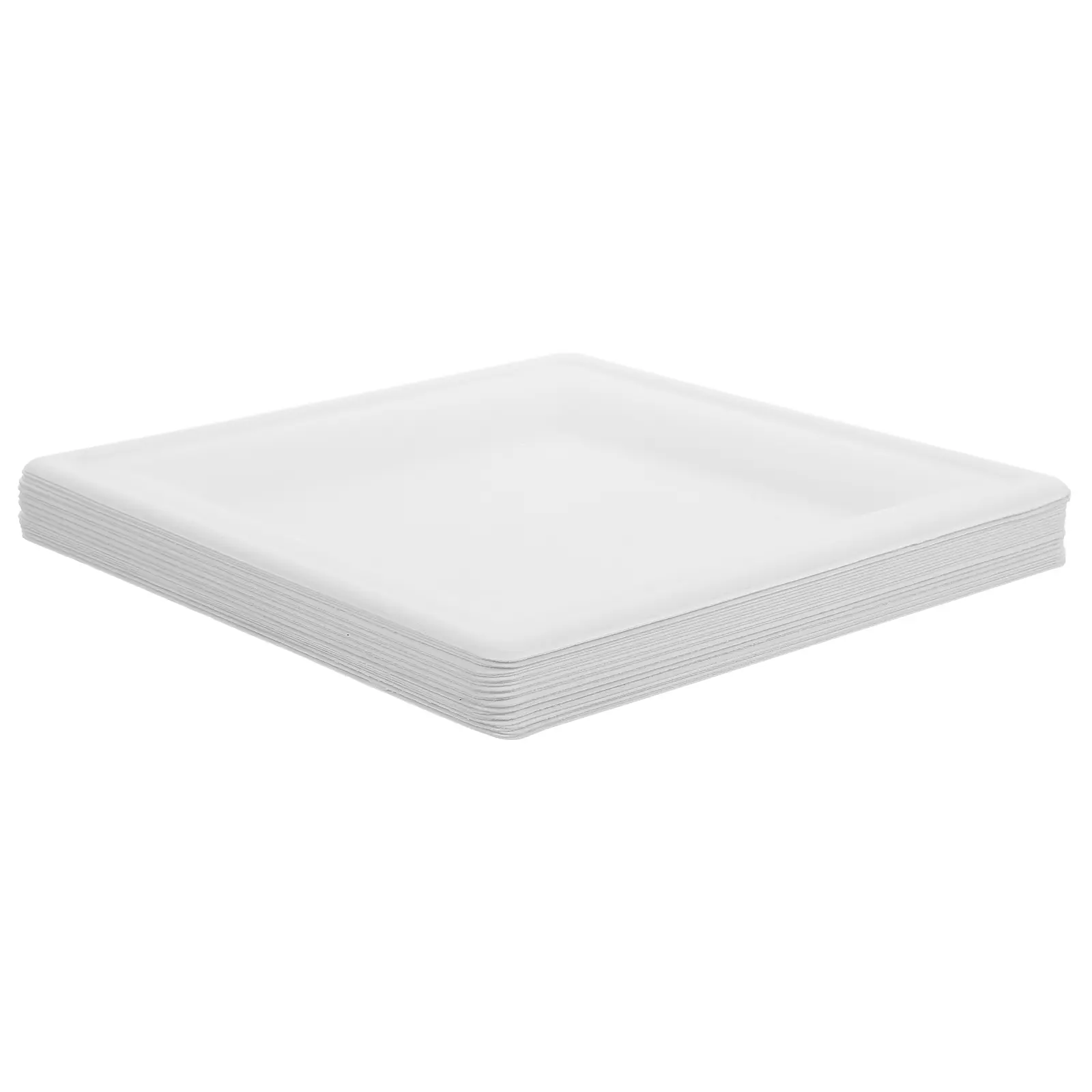 25 Pcs Disposable Dinner Plates Paper Food Trays White Square Plates for Outdoor Parties Camping BBQ Picnics Lightweight Easy