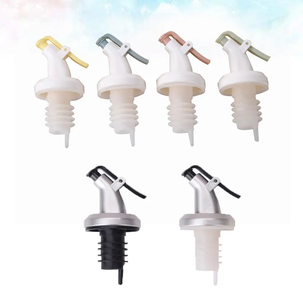 6pcs Oil Bottle Spout Leakproof Silicone Pourer Liquor Dispenser for Juice Syrup Spirits Vinegar Dustproof Anti Drip