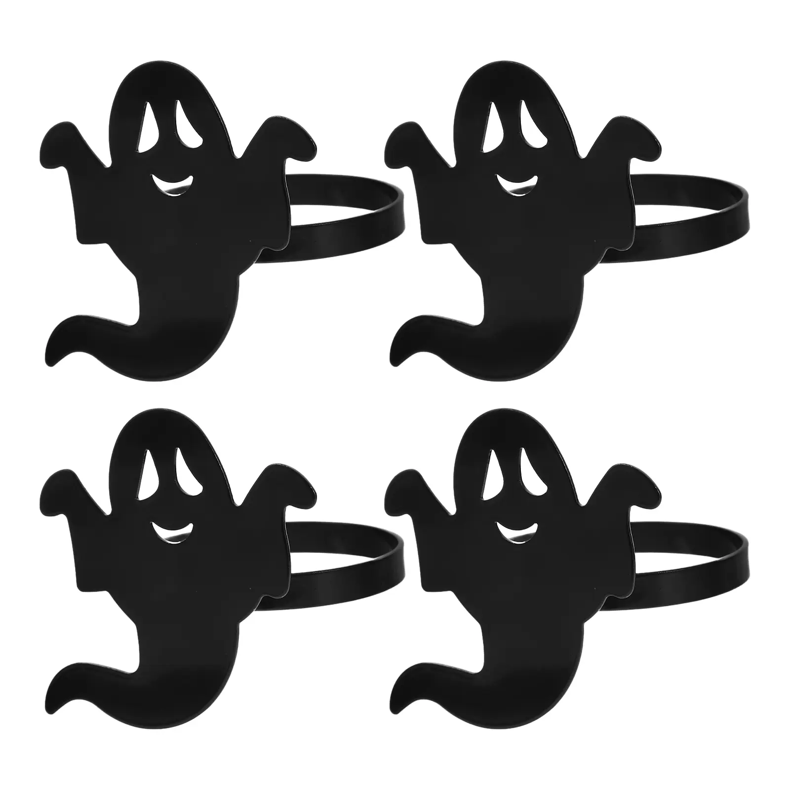 4pcs Halloween Decor Rings Alloy Napkin Ring Alloy Decoration Buckle for Halloween Napkin Buckle Party Tableware Gift Set