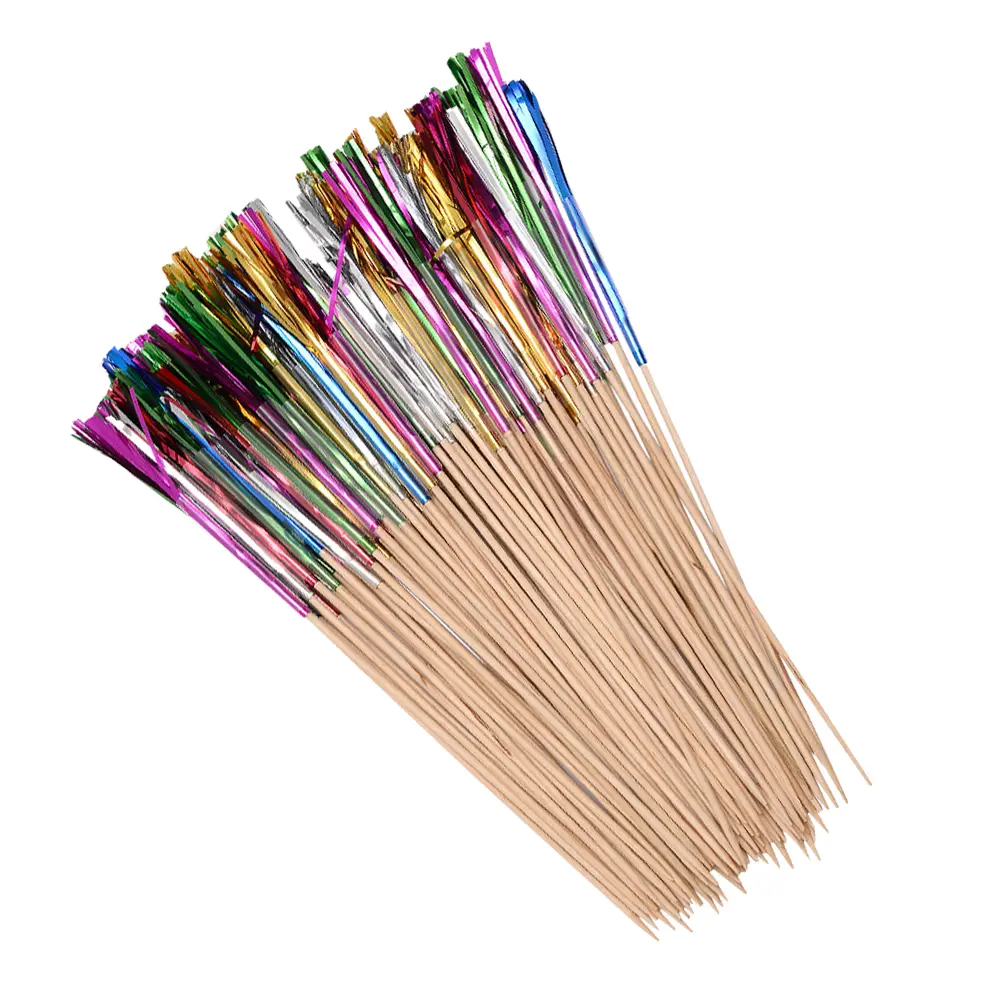 Colorful Picks Premium Fruit Skewers Sturdy Cake Dessert Party Supplies Foil Cupcake BBQ Kitchen Bar Tools Decor