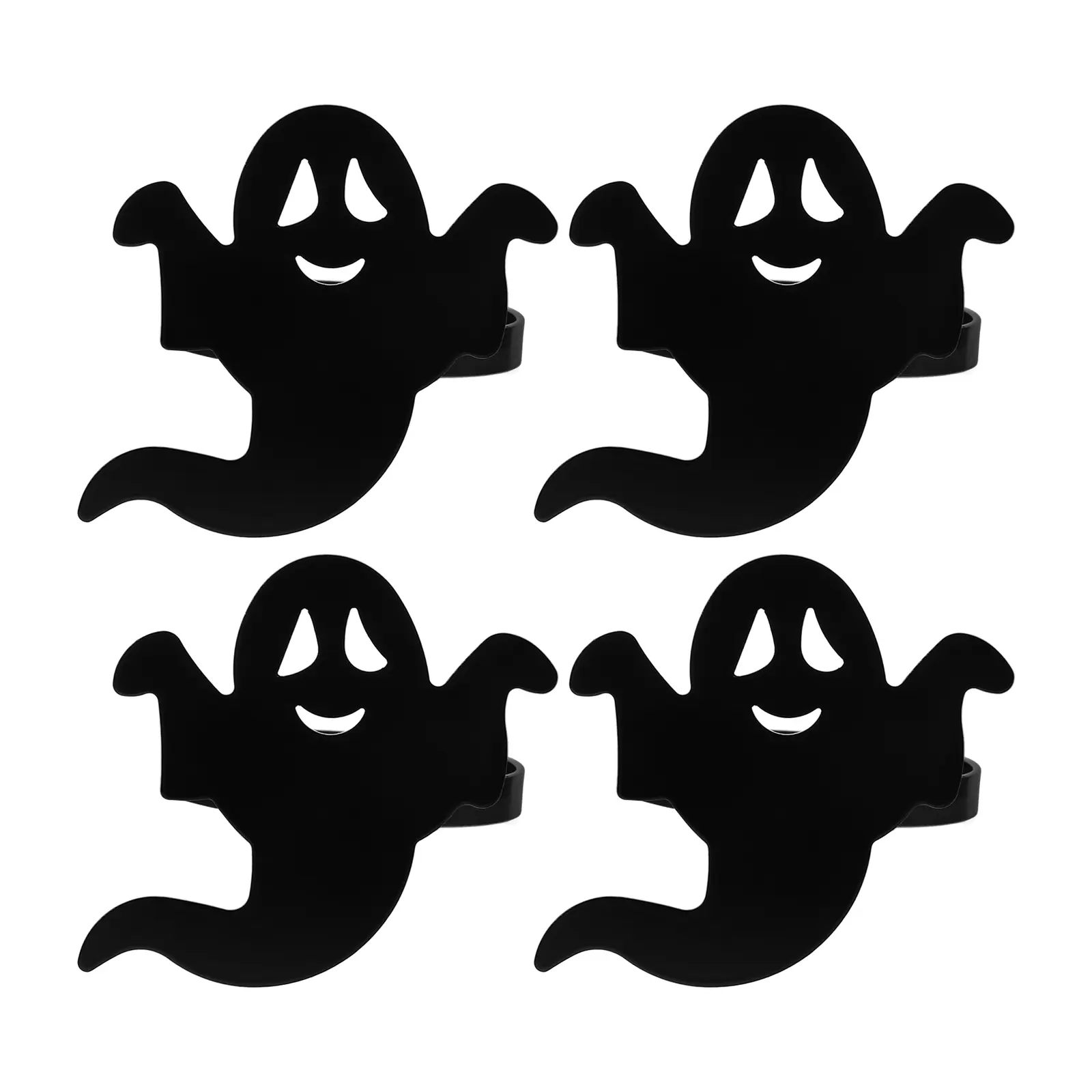 4pcs Halloween Decor Rings Alloy Napkin Ring Alloy Decoration Buckle for Halloween Napkin Buckle Party Tableware Gift Set