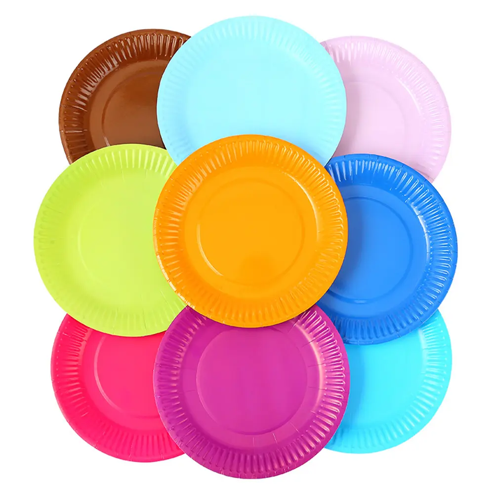 60 Pcs Kids Painting Plates Disposable Art Coloring Supplies Children Trays Drawing Paper Craft DIY Pulp Plates Smooth Polishing