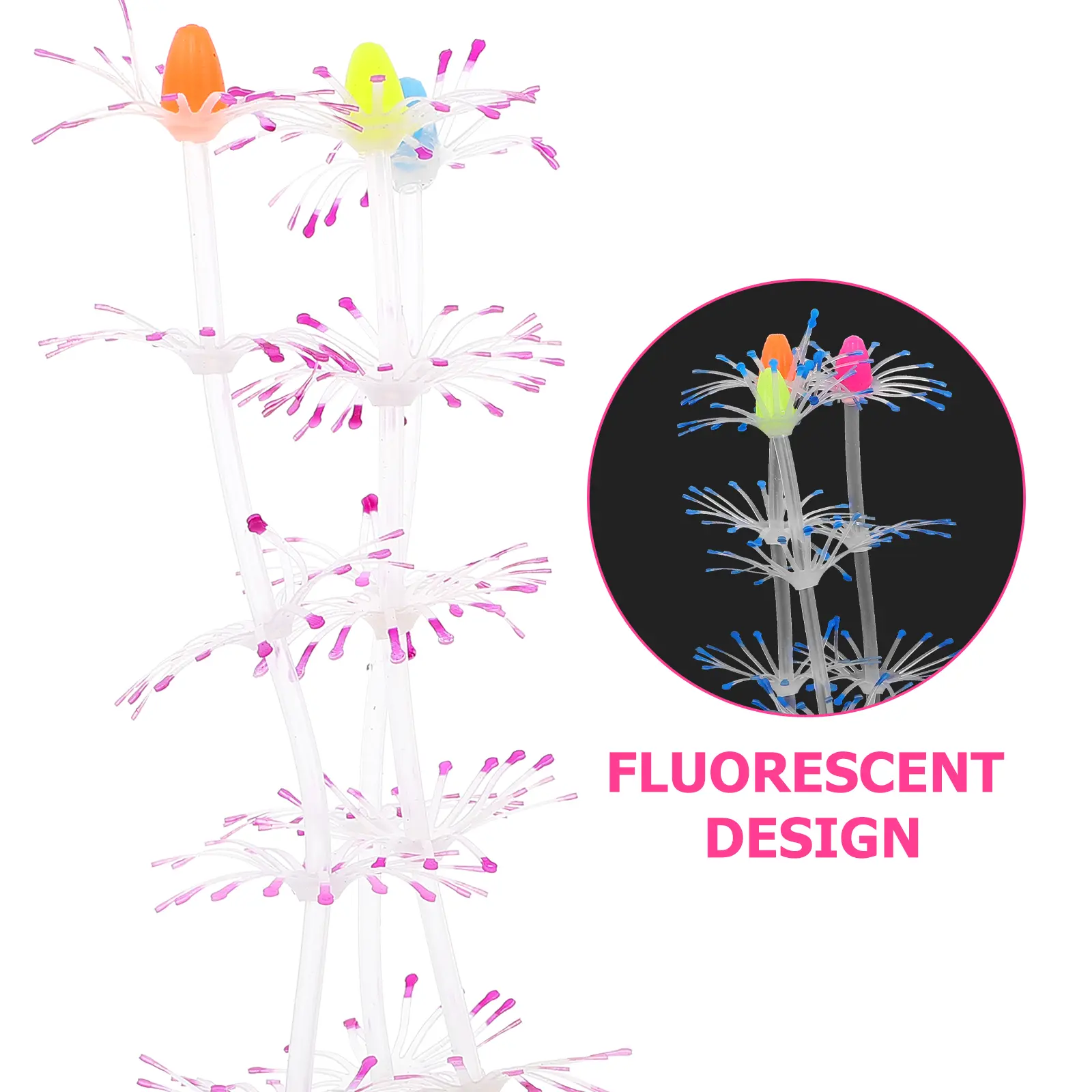 Simulated Coral Ornaments Fluorescent Decoration Aquarium Artificial Reef for Aquariums False Silica Gel