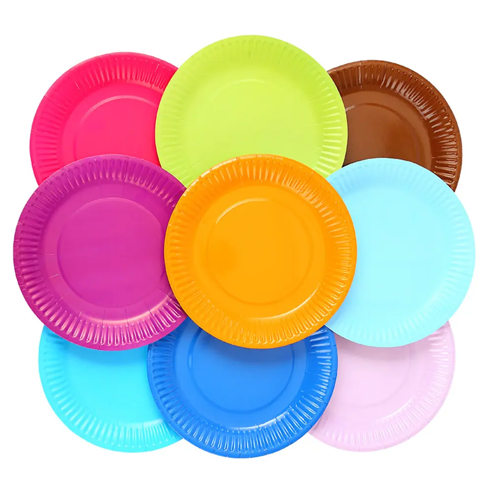 60 Pcs Kids Painting Plates Disposable Art Coloring Supplies Children Trays Drawing Paper Craft DIY Pulp Plates Smooth Polishing