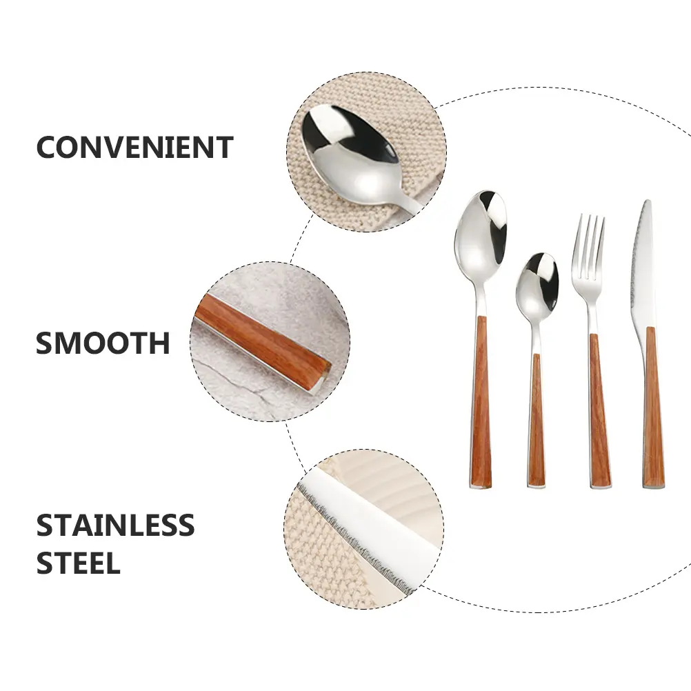 Stainless Steel Stainless Steel Cutlery Set Set 304 Flatware Suite Spoon Knife Fork Safe Ergonomic Home Restaurant Party