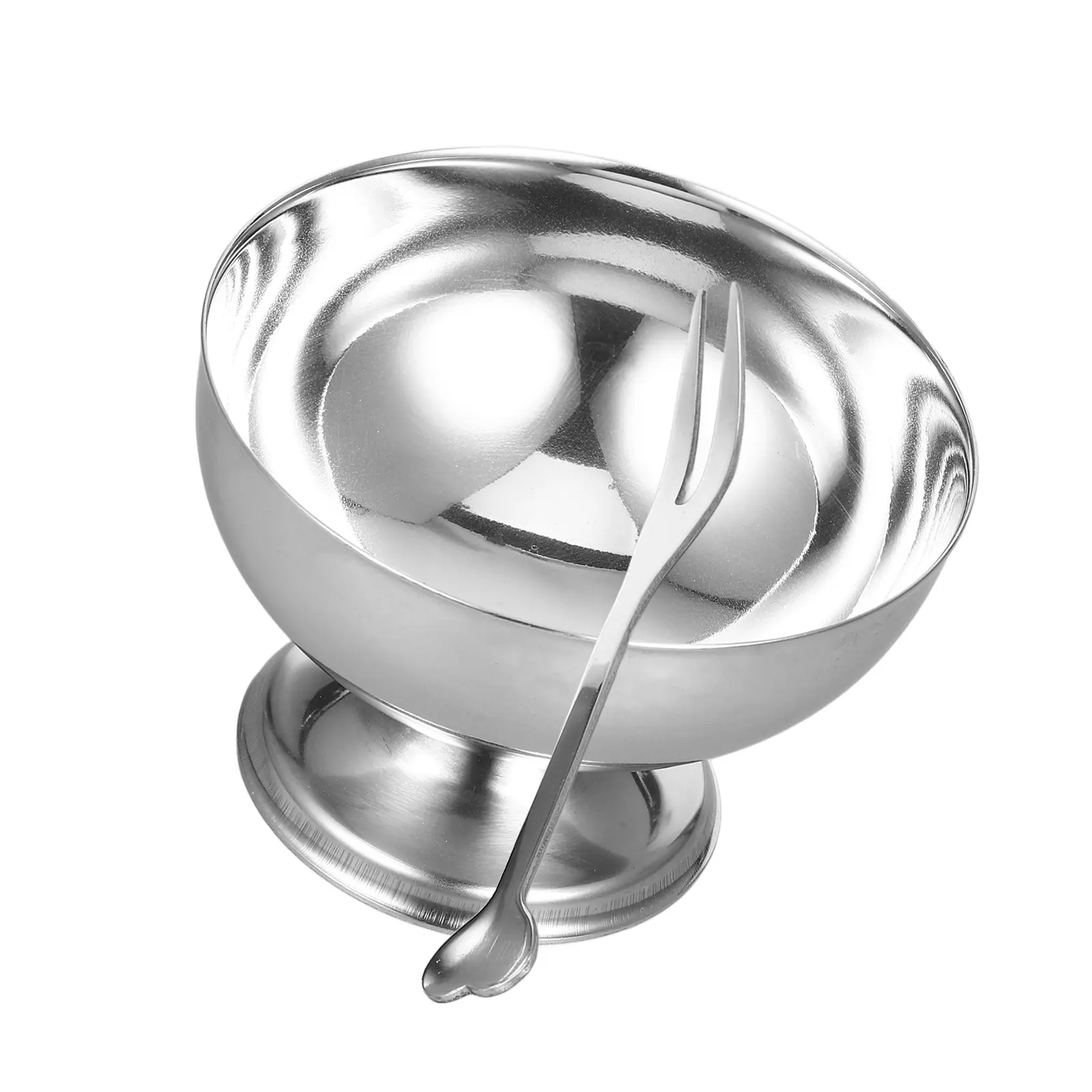 1pc Stainless Steel Dessert Cup Salad Bowl Fruit Storage Multipurpose Kitchen Utensil Ice Cream Serving Bowl Household Tableware