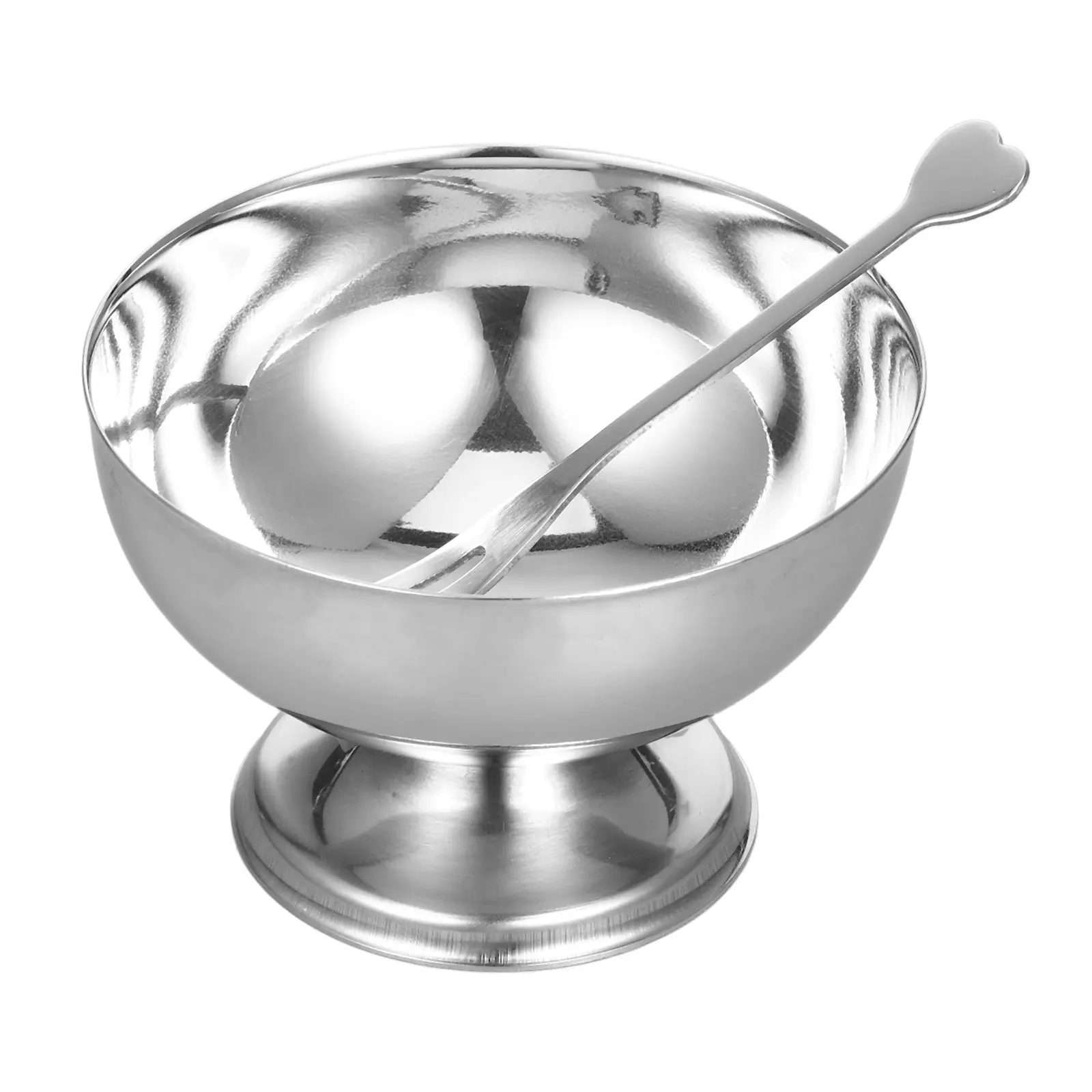 1pc Stainless Steel Dessert Cup Salad Bowl Fruit Storage Multipurpose Kitchen Utensil Ice Cream Serving Bowl Household Tableware