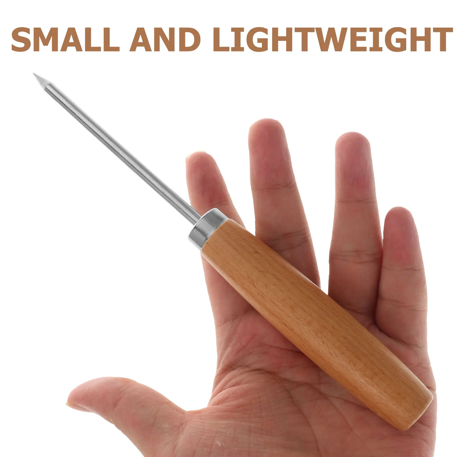 2pcs Pick Stainless Steel Carving Forks Wooden Handle Breaking Tool Bartender Picks Ice Shaper for Large Ice Cubes Balls