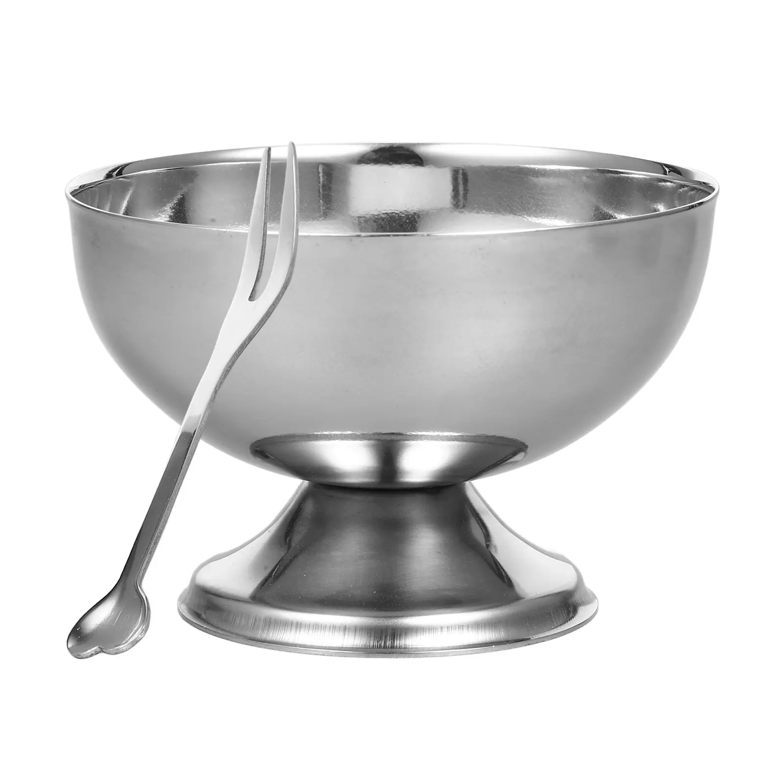 1pc Stainless Steel Dessert Cup Salad Bowl Fruit Storage Multipurpose Kitchen Utensil Ice Cream Serving Bowl Household Tableware