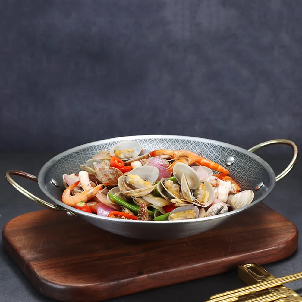 Stainless Steel Pot Kitchen Cooking Pan 25cm Reusable Hot Pot Lid Cooking Pan Sturdy Kitchen Cookware