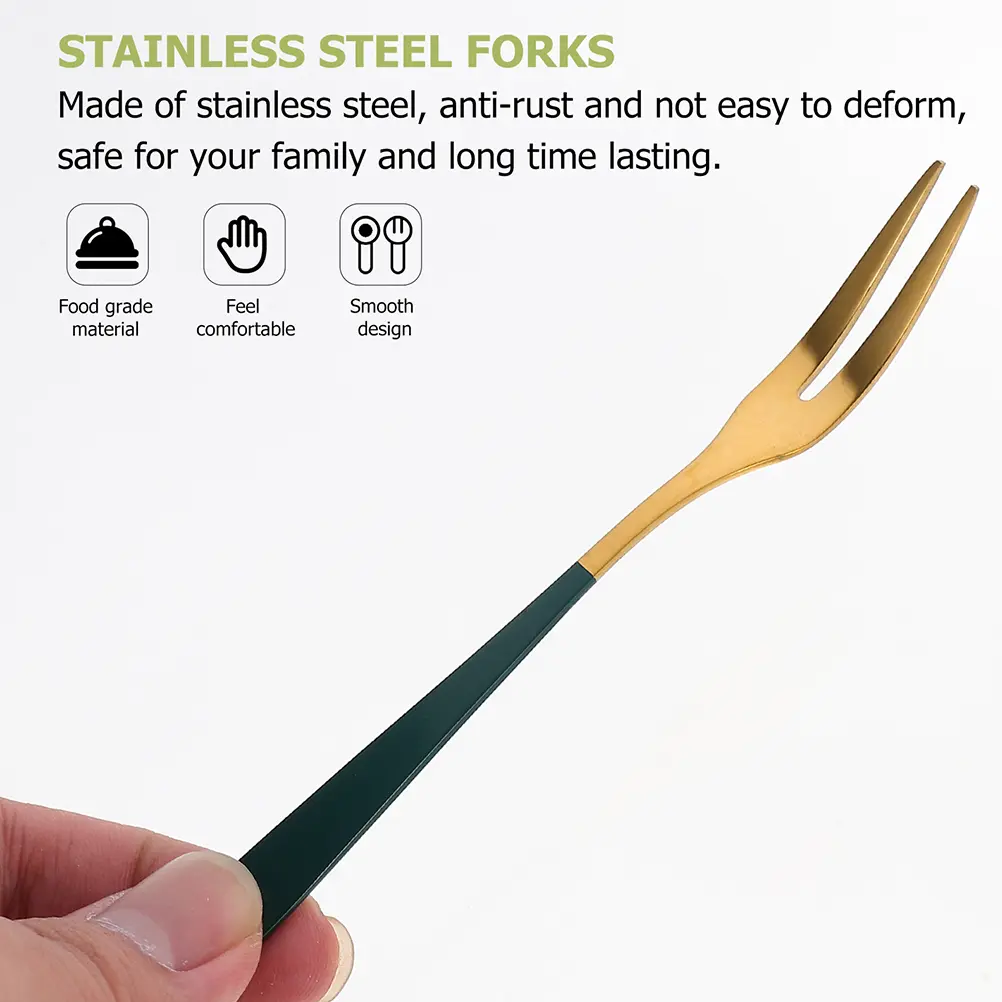 12pcs Stainless Steel Fruit Forks Polished Lightweight Mini Dessert Snack Appetizer Cake Forks for Party Banquet Home