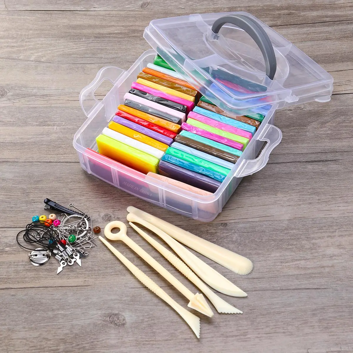 32 Colors Oven Bake Clay Polymer Clay Kit With Tools Soft Modeling Clay Set For Educational Crafts Sculpting Accessories