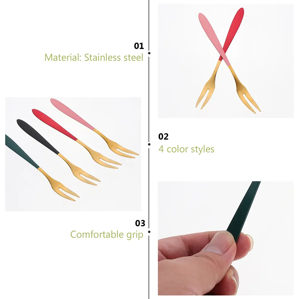 12pcs Stainless Steel Fruit Forks Polished Lightweight Mini Dessert Snack Appetizer Cake Forks for Party Banquet Home