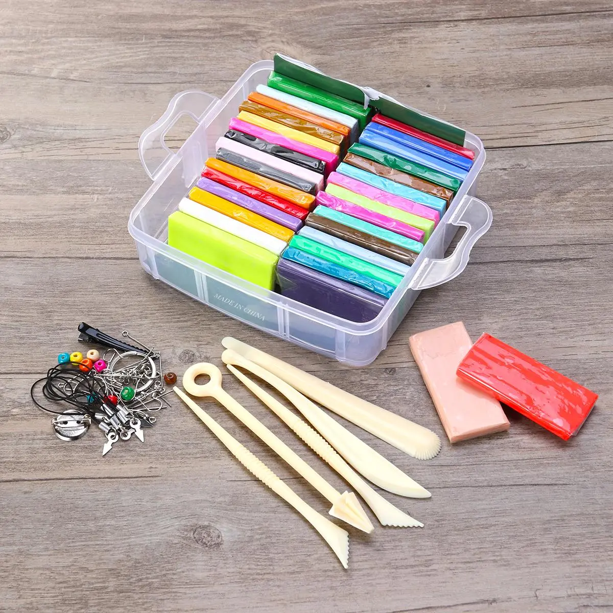 32 Colors Oven Bake Clay Polymer Clay Kit With Tools Soft Modeling Clay Set For Educational Crafts Sculpting Accessories