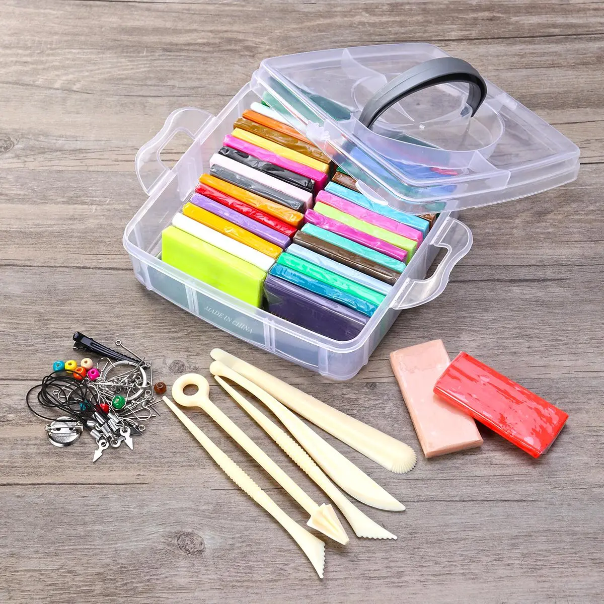 32 Colors Oven Bake Clay Polymer Clay Kit With Tools Soft Modeling Clay Set For Educational Crafts Sculpting Accessories