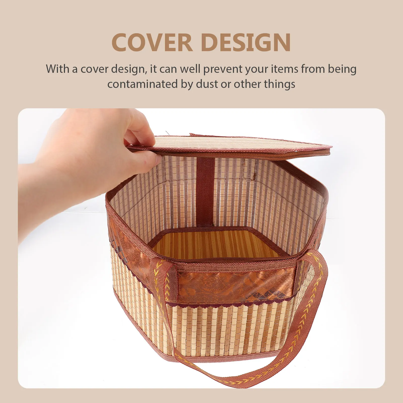 Large Capacity Woven Picnic Baskets H held Storage Fruit Wrapping Rustic Style Dust Proof Cover Crab Gift Box Kitchen Barware