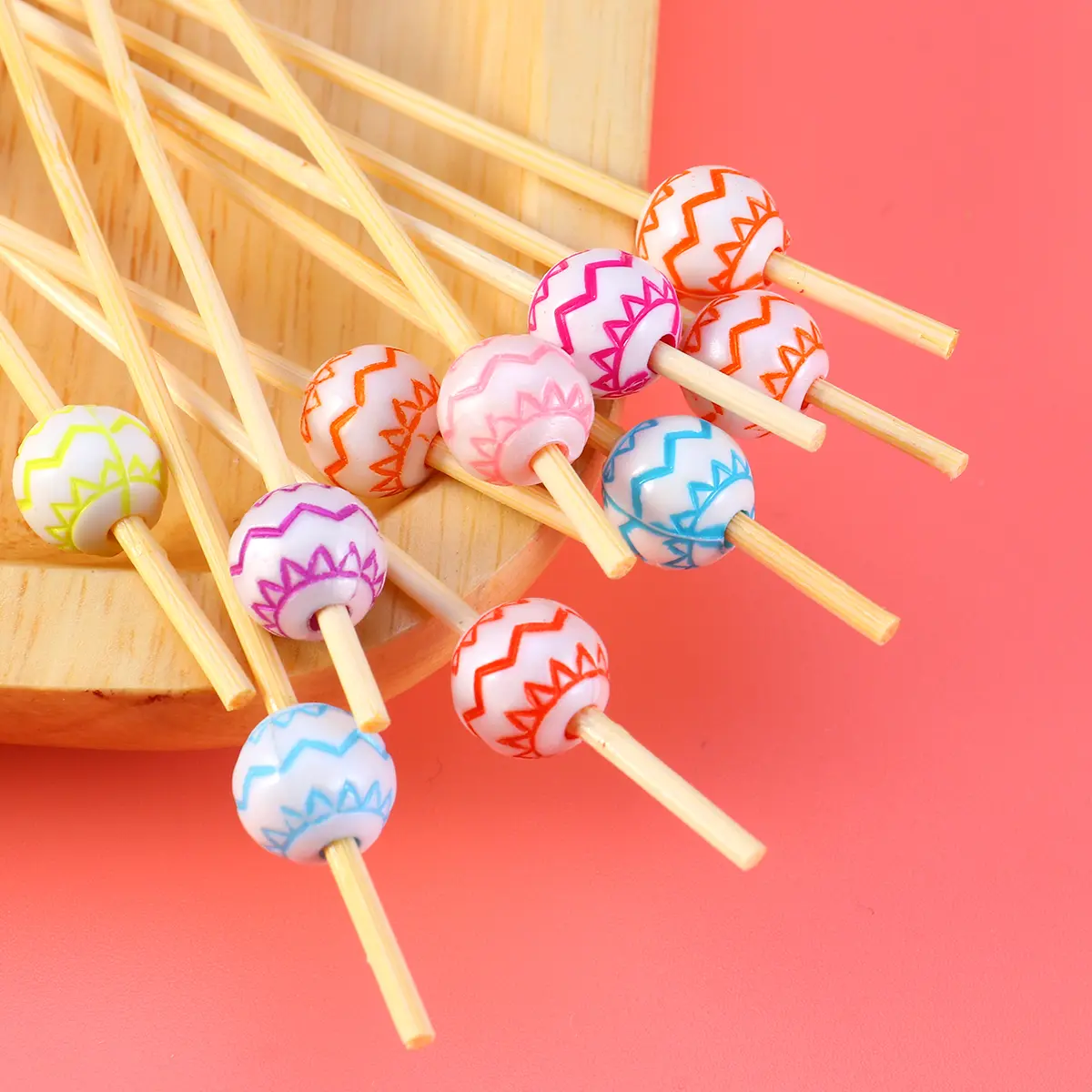 100 Pcs Bamboo Fruit Picks Wedding Decor Cocktail Stick for Heart-shaped Sticks