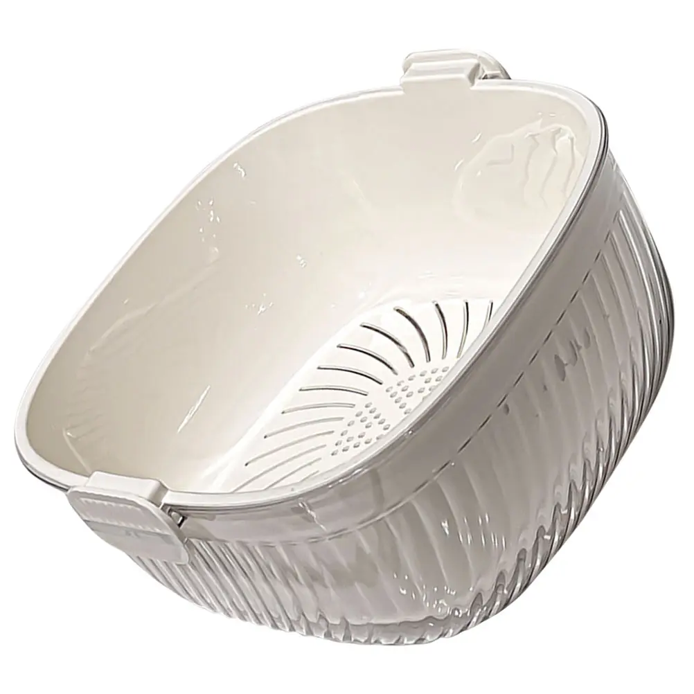 Kitchen Double Layer Vegetable Washing Basket Draining Hanging Fruit Baskets for