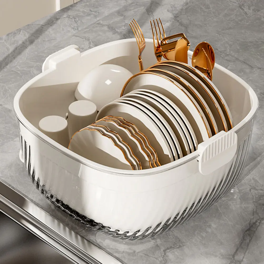 Kitchen Double Layer Vegetable Washing Basket Draining Hanging Fruit Baskets for