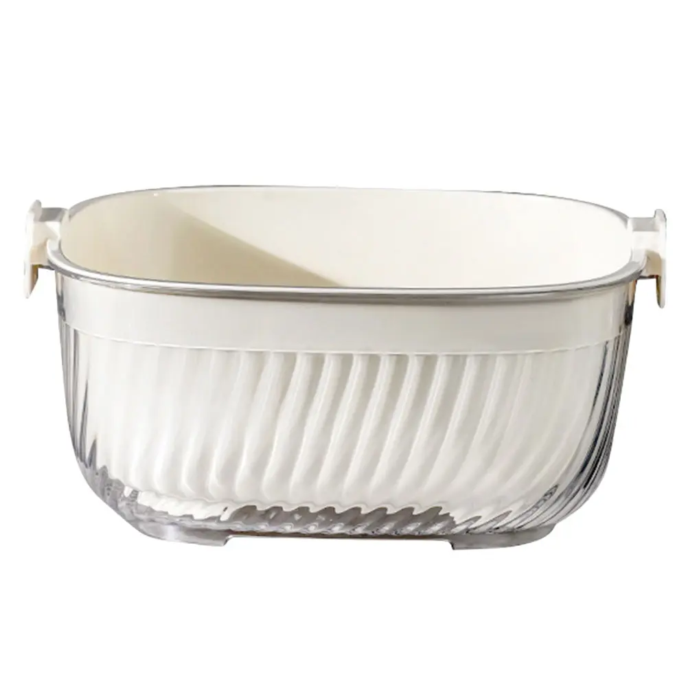 Kitchen Double Layer Vegetable Washing Basket Draining Hanging Fruit Baskets for