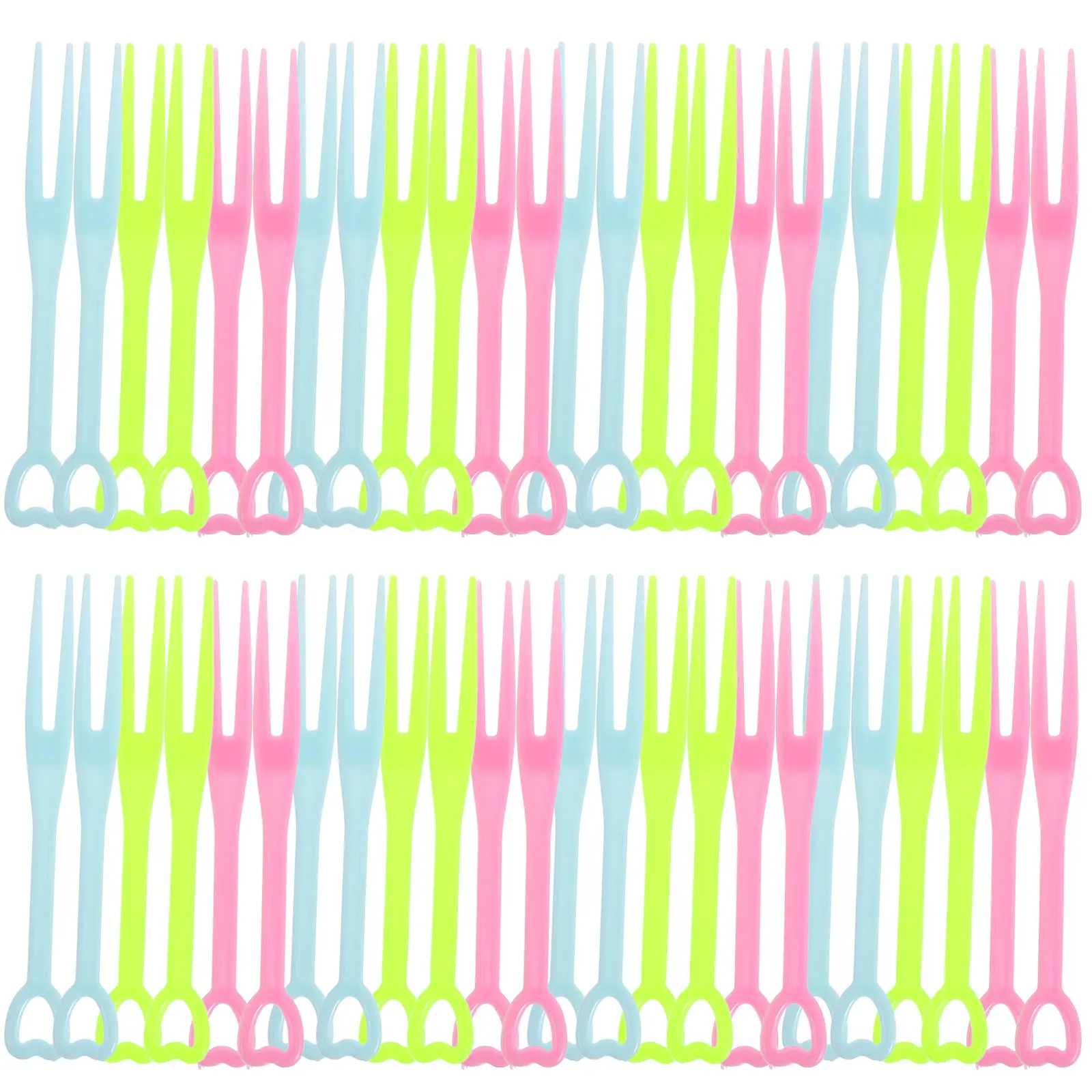 200pcs Disposable Fruit Forks Transparent Plastic Dessert Picks PP Material Long Handle Hygienic Food Serving Tool Household