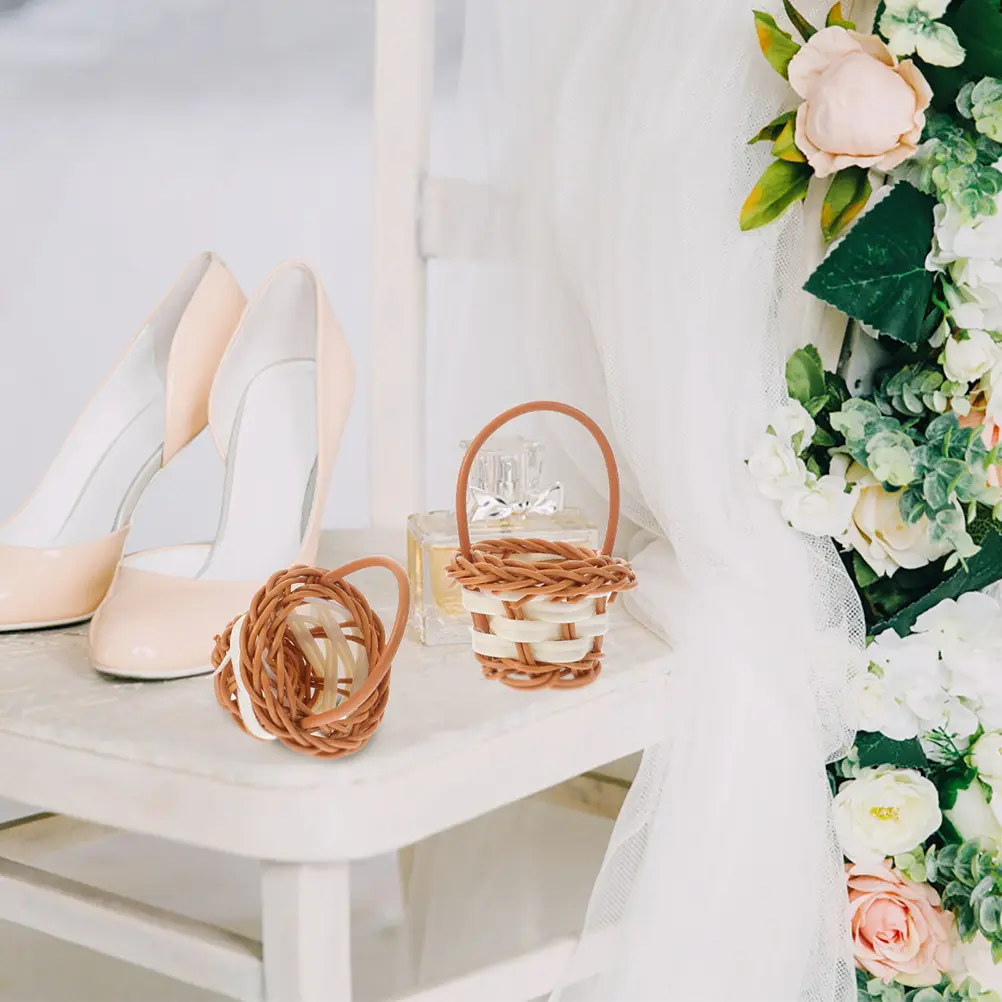 8Pcs Baskets Tiny Basket Portable Flower Arrangement Woven H Small Baby Decorative LightweightTiny