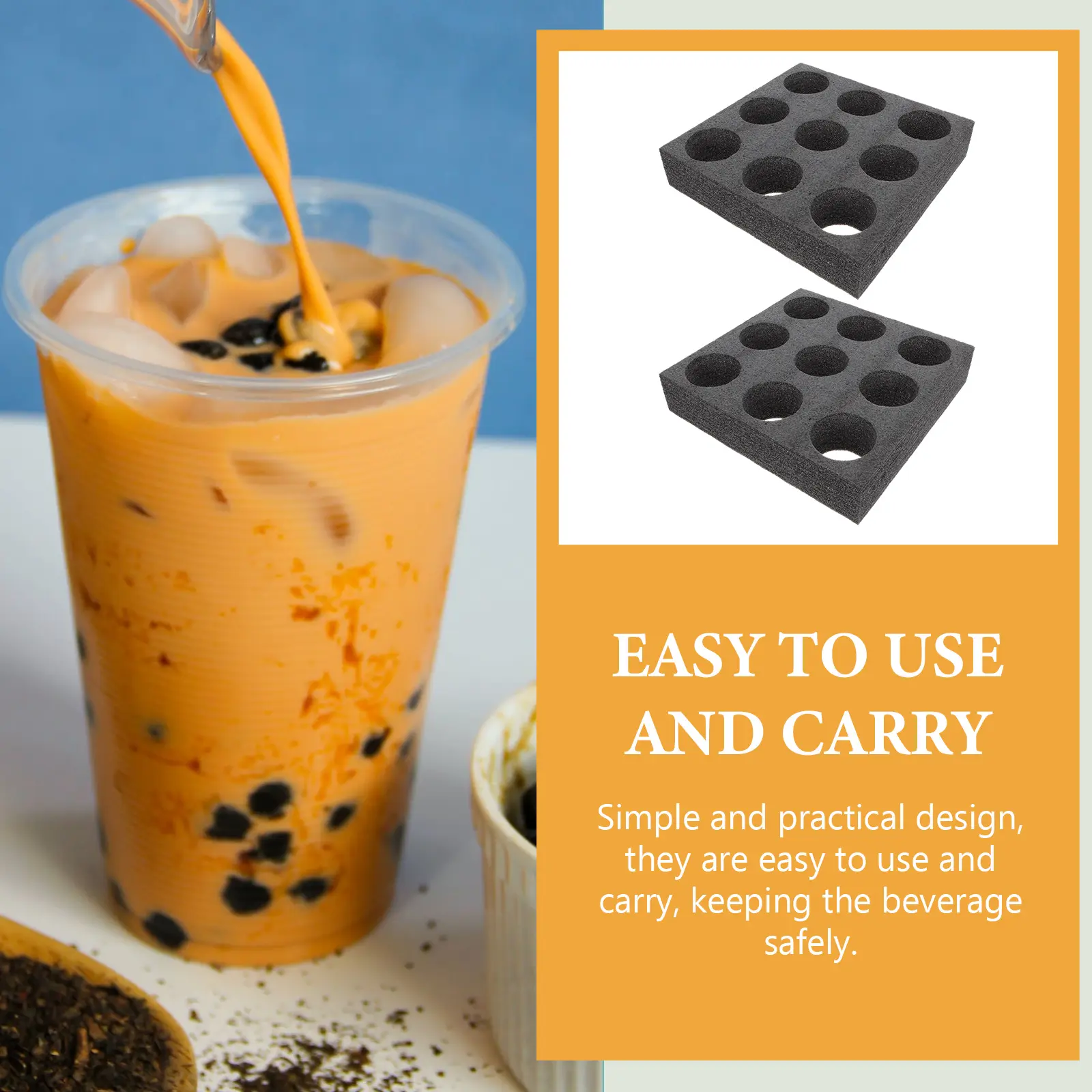 2Pcs Cup Drink Carrier Tray Drink Carrier Tray for Takeout Holders Lightweight Kitchen Bar Safe Premium Cup Holder Material