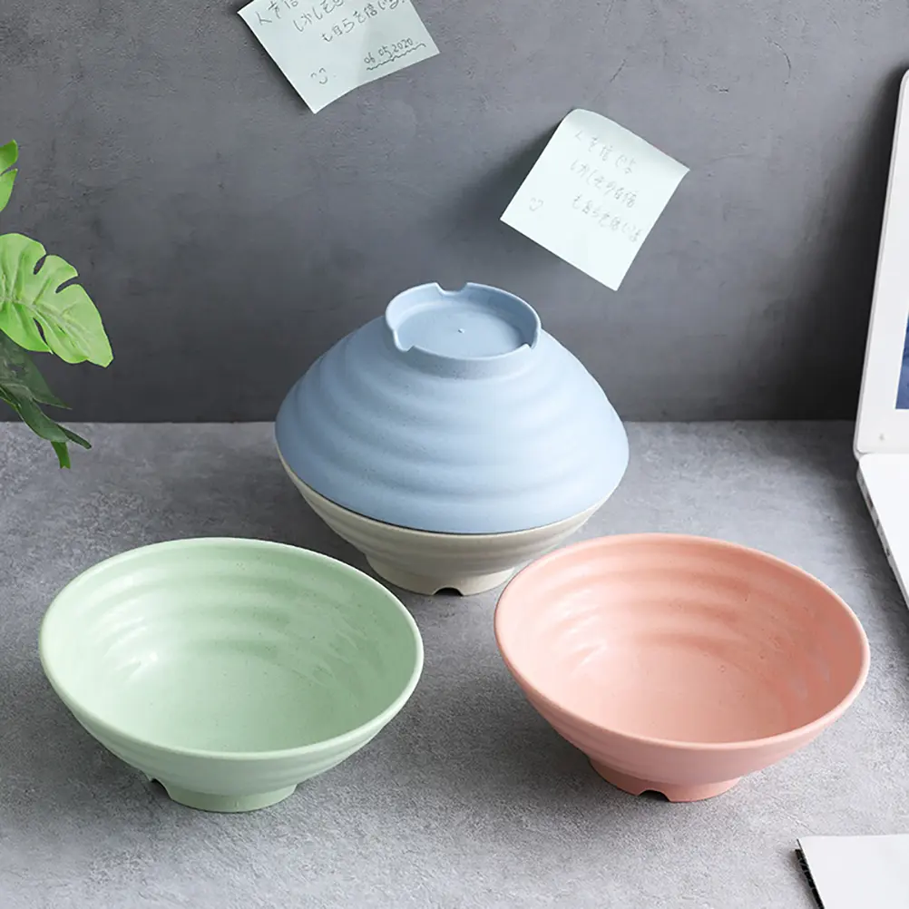 4pcs Wheat Straw Bowls Unbreakable Cereal Soup Kitchen Tableware Eco Friendly Biodegradable Microwave Dishwasher Safe Bright