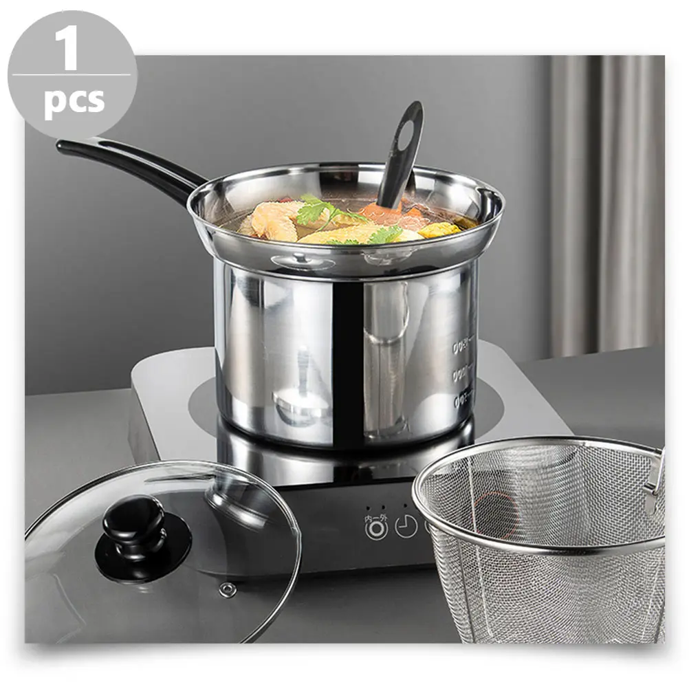 1 set Noodle Pot Filter Basket Stainless Steel Saucepan Kitchen Strainer Kitchen Strainer Non Stick Easy Clean Cookware