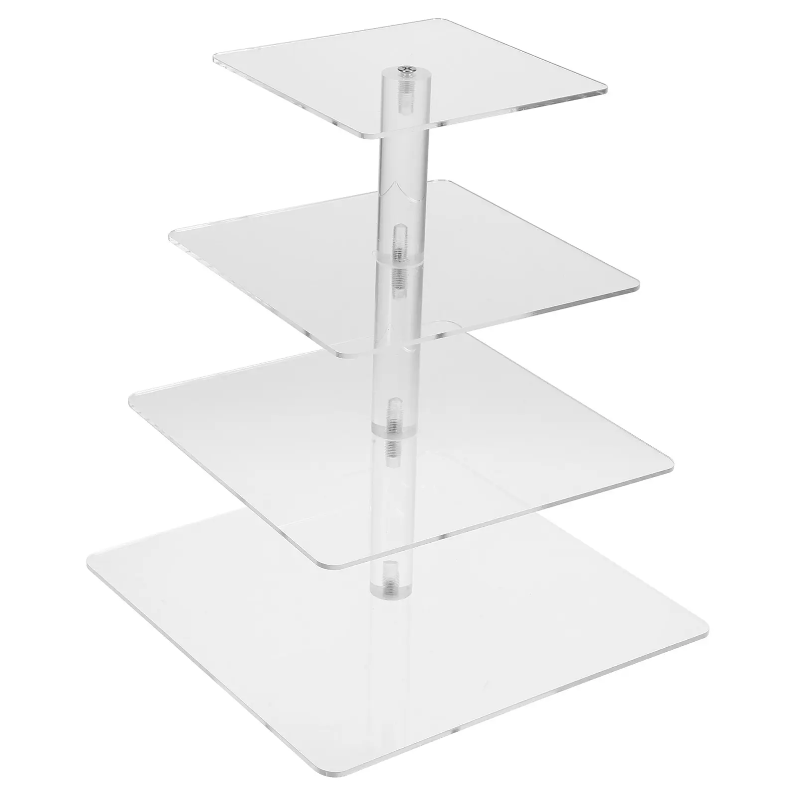 Acrylic 4 Layer Square Cupcake St Transparent Cake Table Home Party Dessert Holder Tabletop Cake Wedding Tabletop