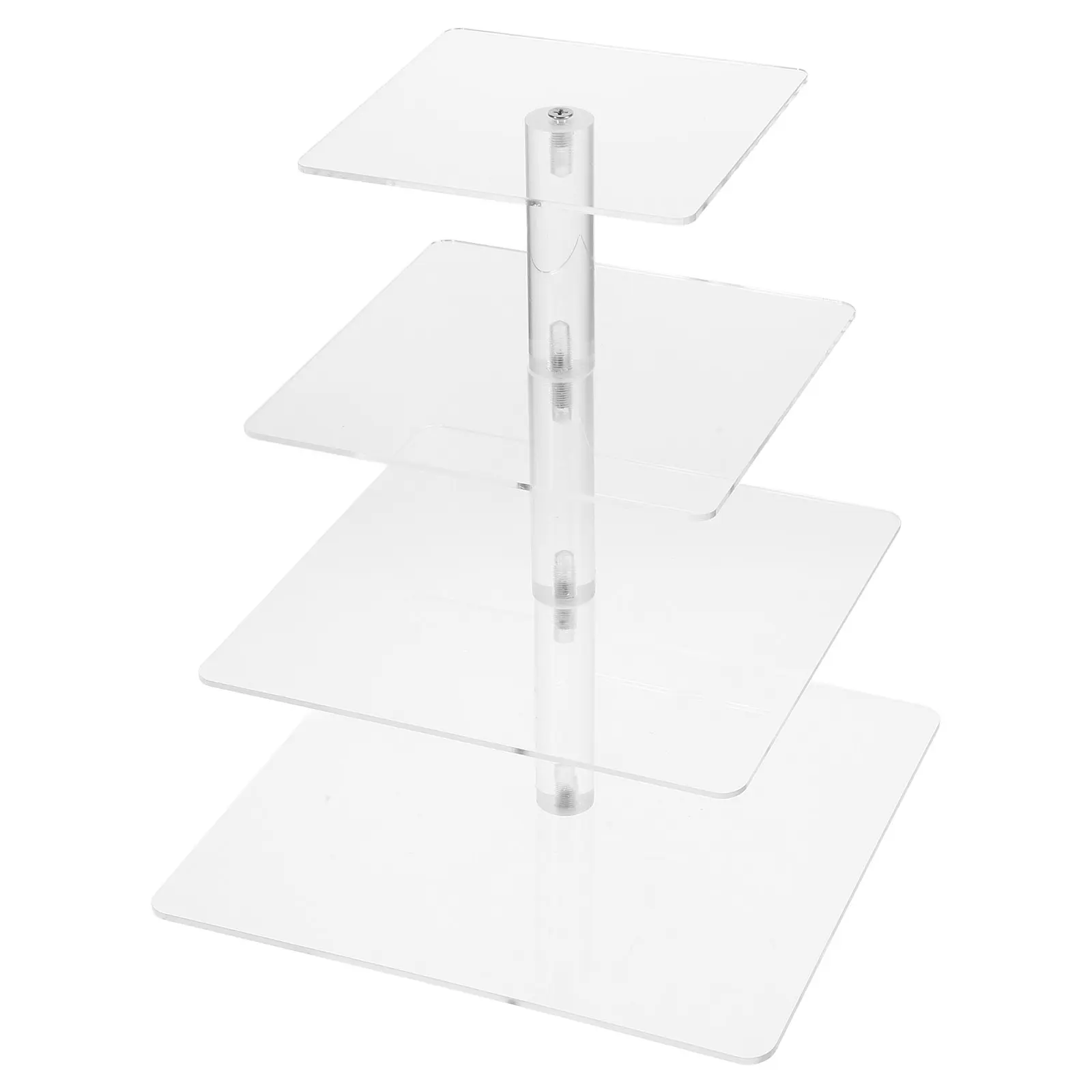 Acrylic 4 Layer Square Cupcake St Transparent Cake Table Home Party Dessert Holder Tabletop Cake Wedding Tabletop