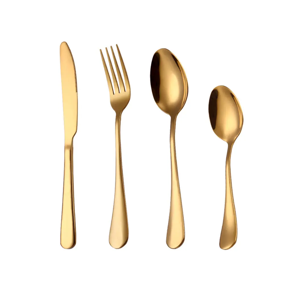 4 Pieces Cutlery Spoon Set Serving Utensils Silverware Steak Dinner Forks