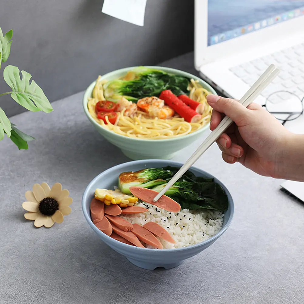4pcs Wheat Straw Bowls Unbreakable Cereal Soup Kitchen Tableware Eco Friendly Biodegradable Microwave Dishwasher Safe Bright