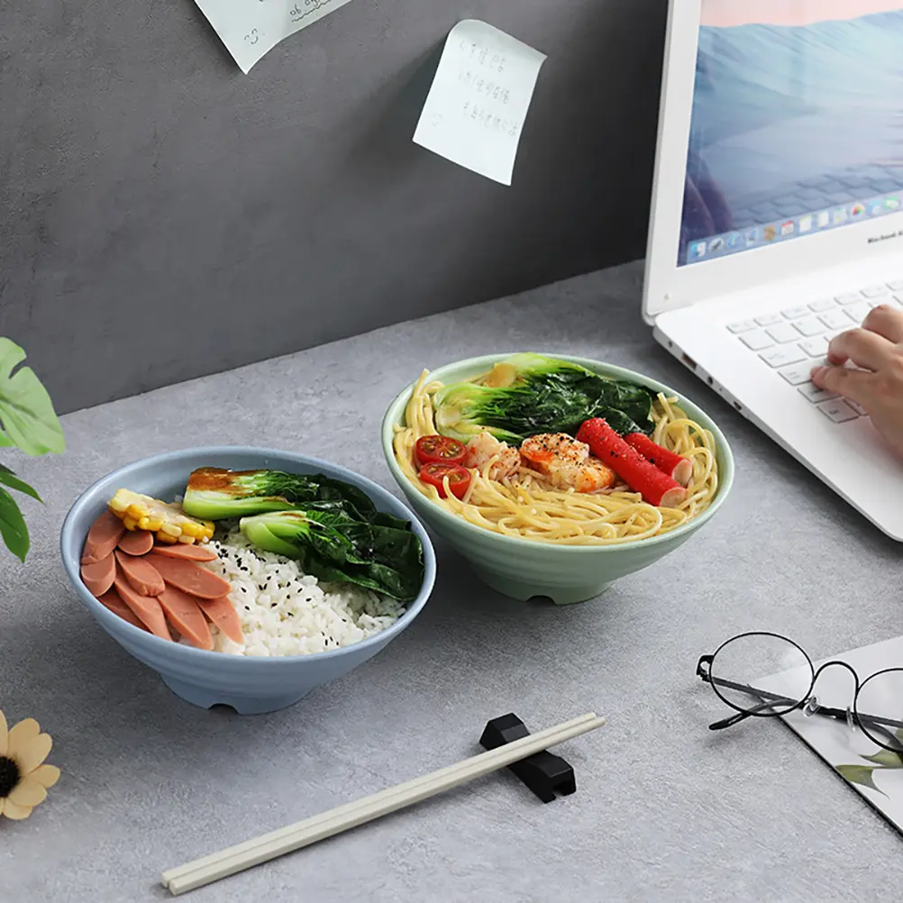 4pcs Wheat Straw Bowls Unbreakable Cereal Soup Kitchen Tableware Eco Friendly Biodegradable Microwave Dishwasher Safe Bright