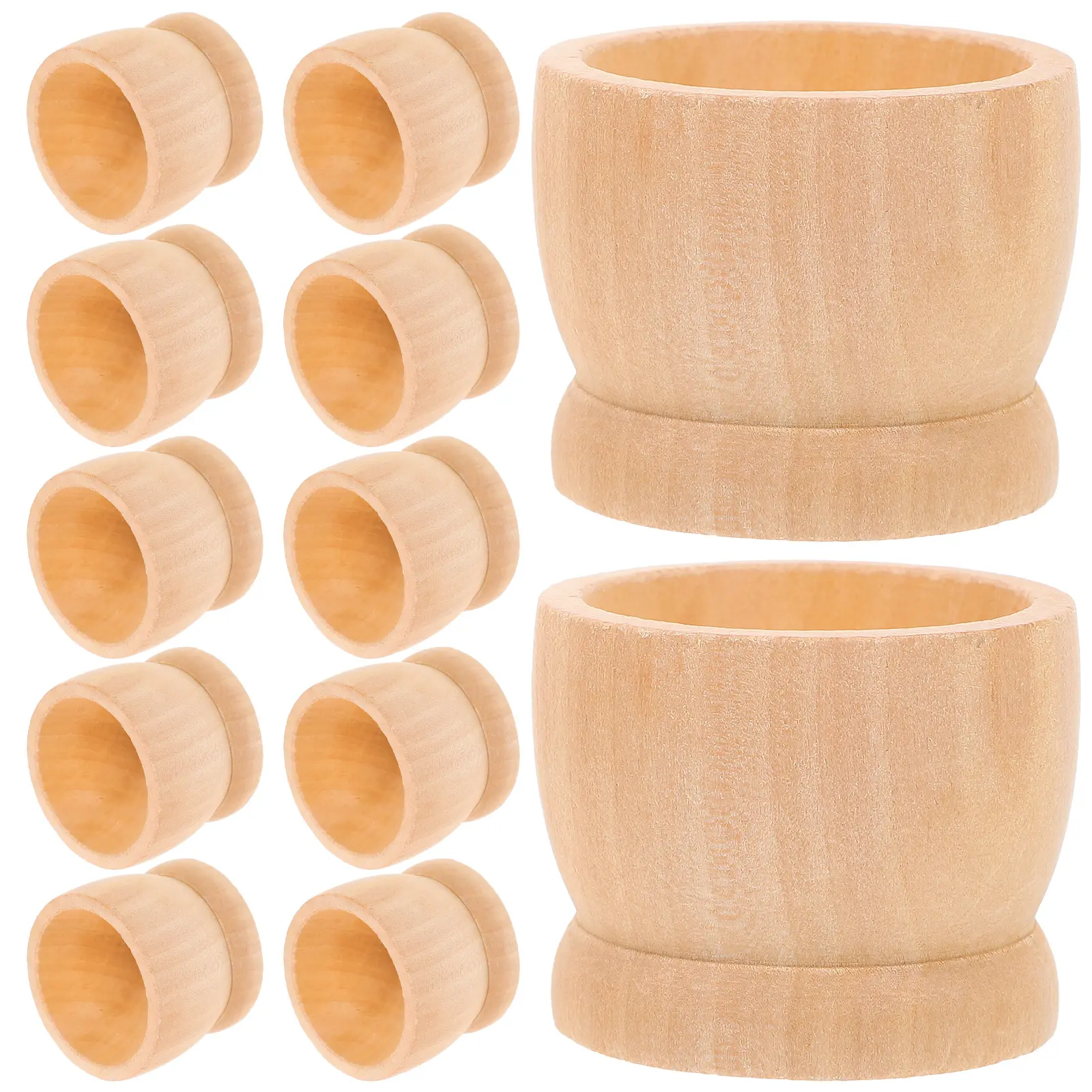 15 Pcs Egg Decorative Easter Egg Pedestal Stand 4 2x3 2cm Smooth Surface Kitchen Restaurant Party Wooden Holder DIY Supply
