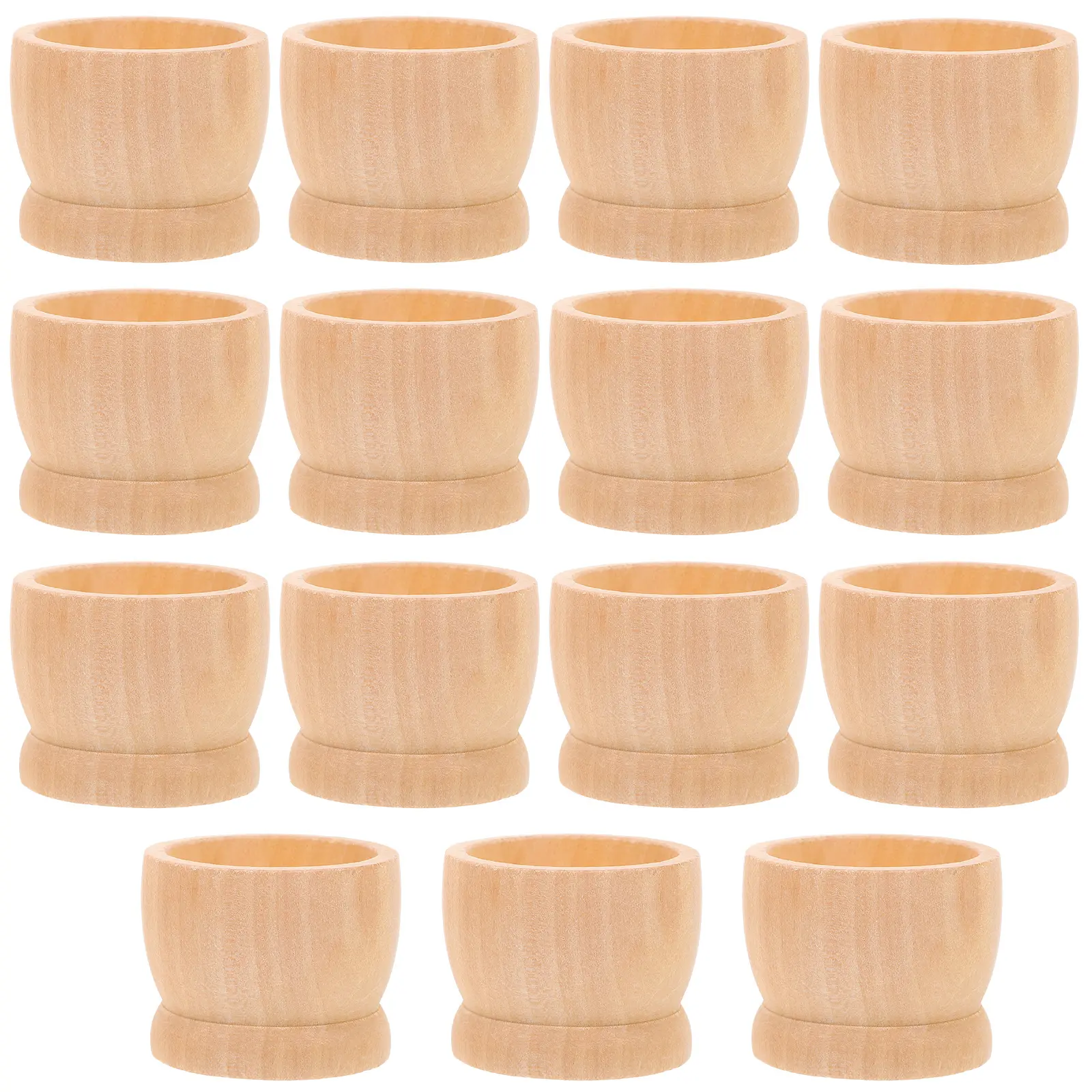 15 Pcs Egg Decorative Easter Egg Pedestal Stand 4 2x3 2cm Smooth Surface Kitchen Restaurant Party Wooden Holder DIY Supply