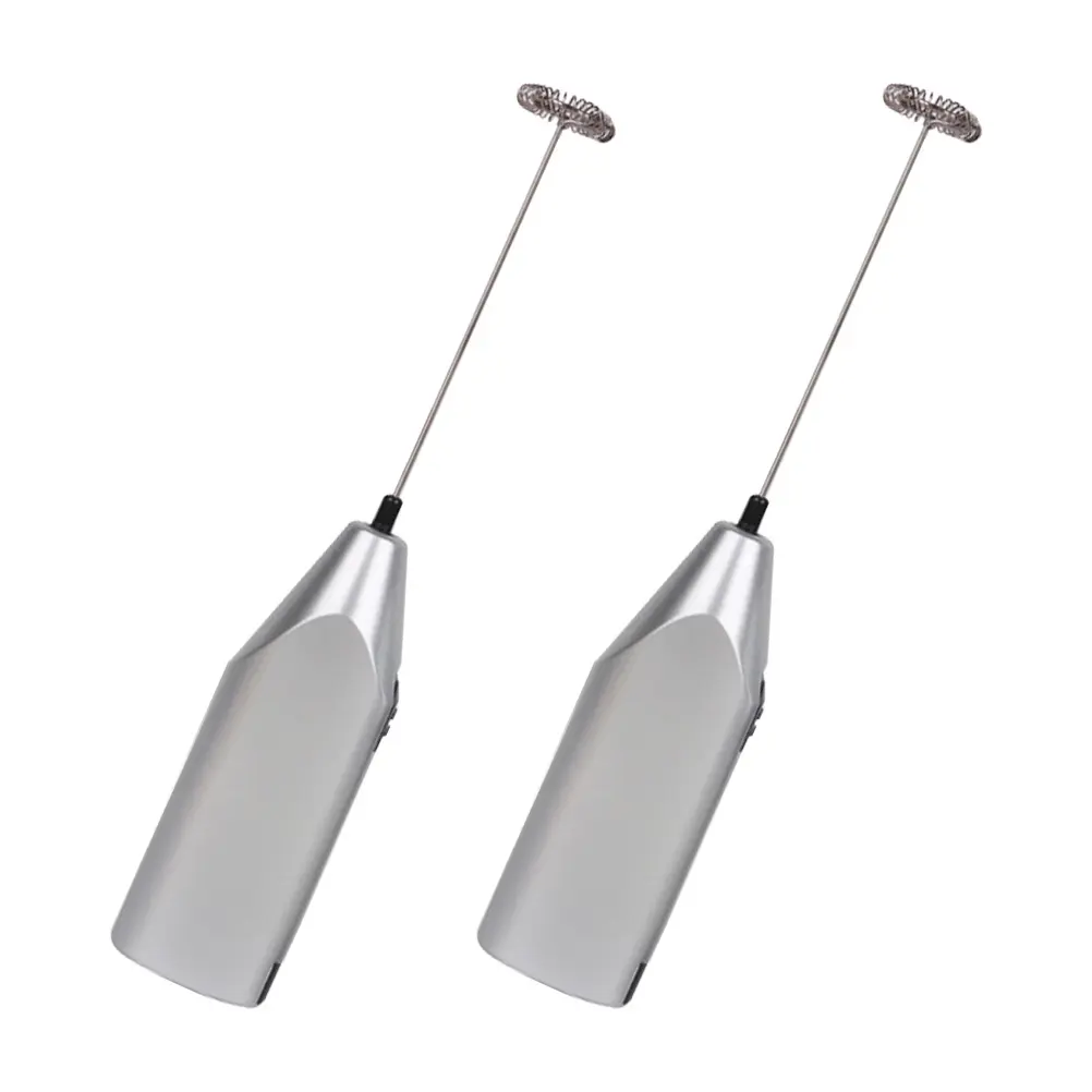 2pcs Electric Egg Mixer Handheld Stainless Steel Coffee Frother Portable Drink Blender Home Kitchen Tool Cream Butter Salad