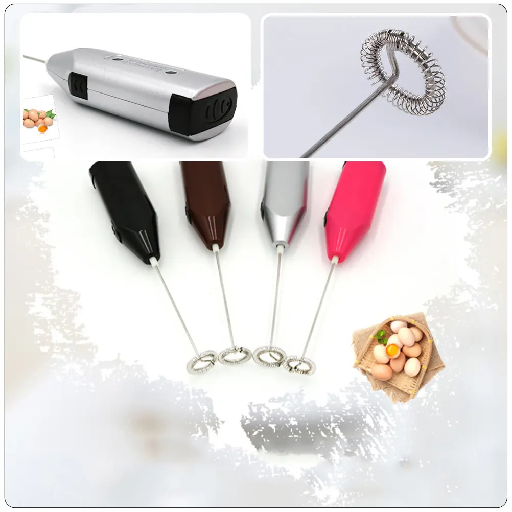 2pcs Electric Egg Mixer Handheld Stainless Steel Coffee Frother Portable Drink Blender Home Kitchen Tool Cream Butter Salad