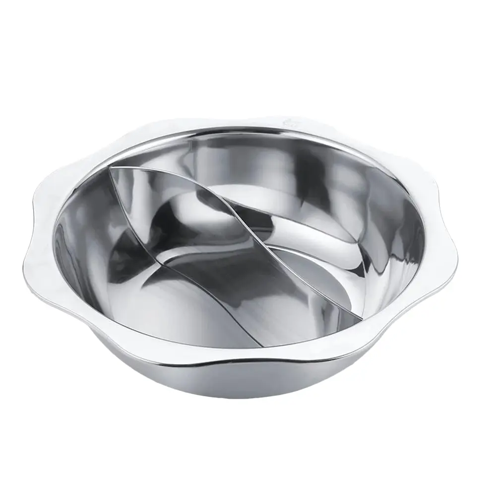 Stainless Steel Hot Pot Cookware Non Stick Easy Clean Divider Suitable Family Party Restaurant Induction Gas Cooker