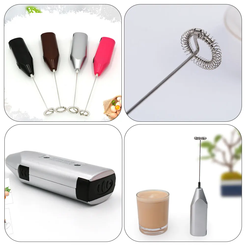 2pcs Electric Egg Mixer Handheld Stainless Steel Coffee Frother Portable Drink Blender Home Kitchen Tool Cream Butter Salad